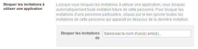 bloquer invitations application facebook