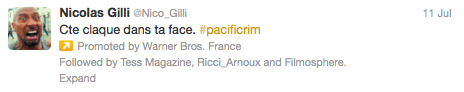 tweet sponsorisé warner pacific rim