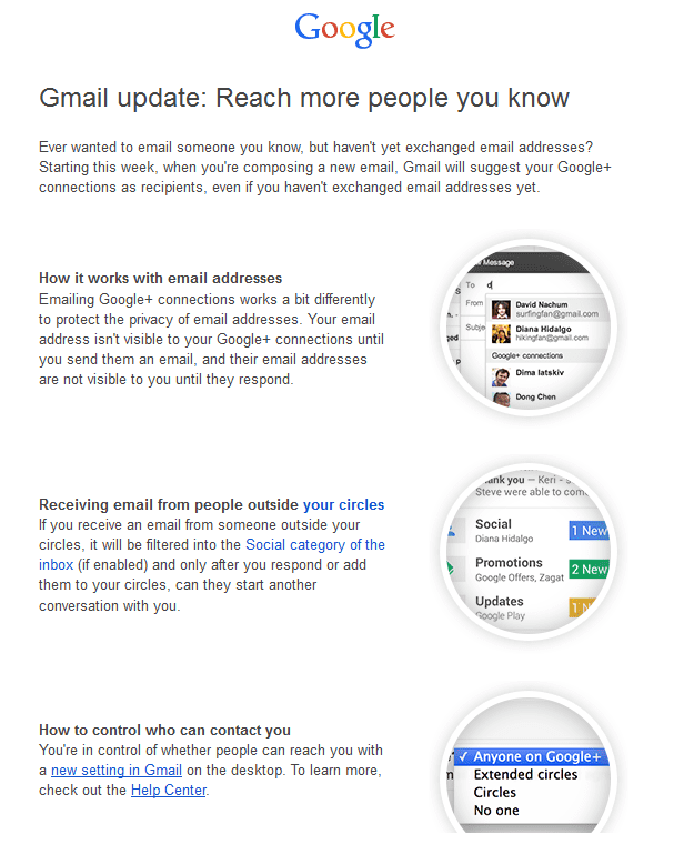 gmail inclus les contacts Google plut dans le carnet d'adresses