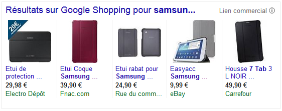 campagne shopping google adwords