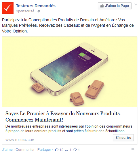 bouton call-to-action facebook