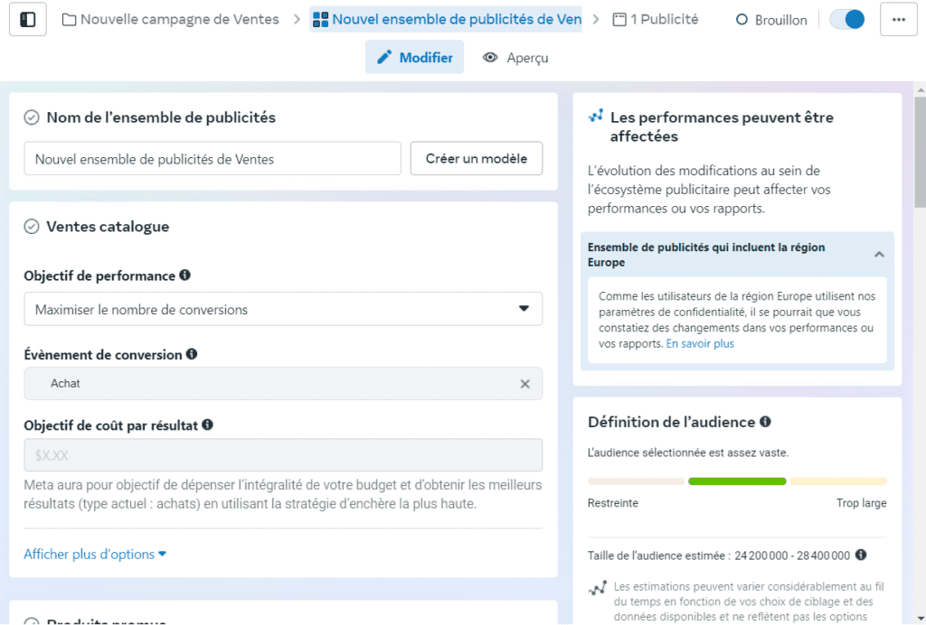 paramétrage conversions