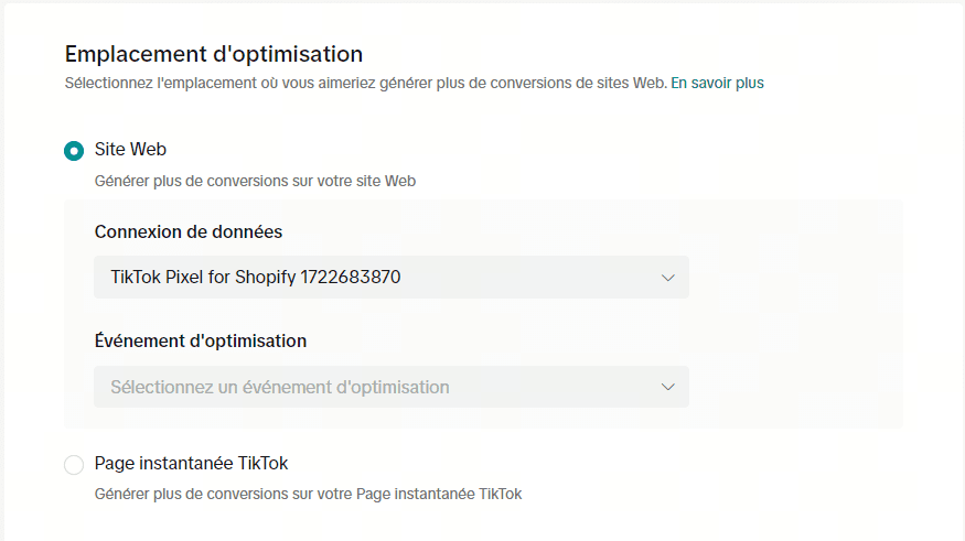 emplacement optimisation tiktok